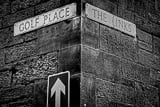 Horizontal Golf Place at The Links behind 18 on the Old Course black and white Photography