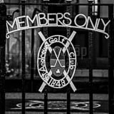 Square The Members Only Gate at St Andrews Golf Club black and white Photography