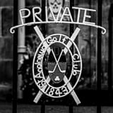 Square The Private Gate at St Andrews Golf Club black and white Photography