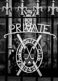 Vertical The Private Gate at St Andrews Golf Club black and white Photography