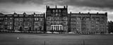 Panoramic The Rusacks Hotel on the 18th Fairway of the Old Course black and white Photography