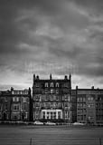 Vertical The Rusacks Hotel on the 18th Fairway of the Old Course black and white Photography