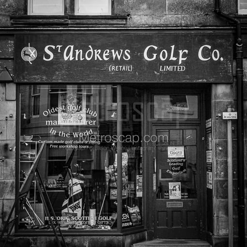 The St Andrews Golf Co -- St Andrews Black and White Photography