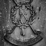 Square St. Andrews Links Stone Engraving black and white Photography