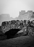 Vertical The Swilcan Bridge Old Course St Andrews black and white Photography