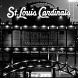 Square Busch Stadium at Night at Clark and Spruce black and white Photos