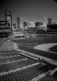 Vertical Busch Stadium and the St Louis Skyline Framed Photos