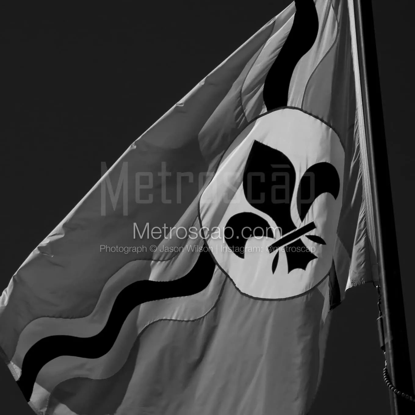 City Of St Louis Flag Black and White