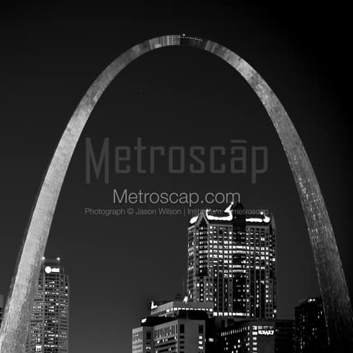 The Gateway Arch Over Saint Louis -- St Louis Black and White Photos