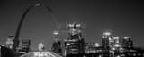 Panoramic The Gateway Arch from the Overlook black and white Photos