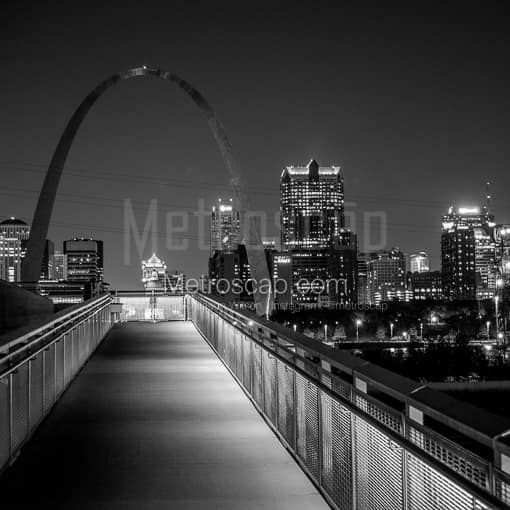 The Gateway Arch from the Overlook -- St Louis Black and White Photos