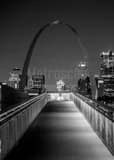 Vertical The Gateway Arch from the Overlook black and white Photos