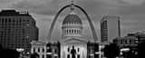Panoramic The Gateway Arch over the Old Courthouse black and white Photos