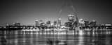 Panoramic The Gateway Arch Over the St Louis Skyline black and white Photos