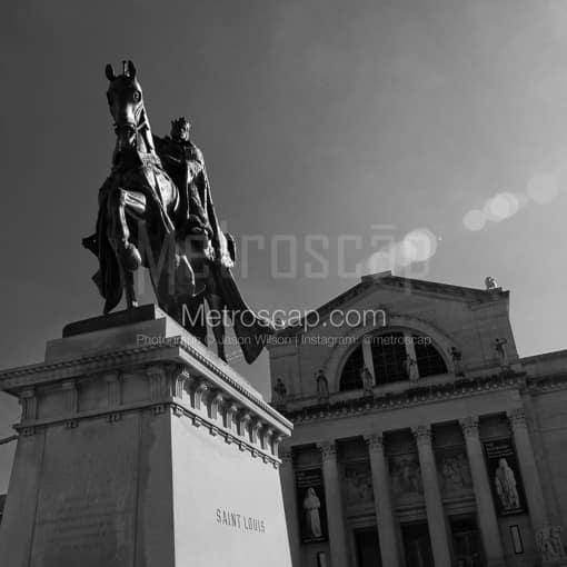 The Saint Louis Statue at the Art Museum -- St Louis Black and White Photos