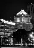 Vertical The Scottrade Center and Downtown St. Louis black and white Photos