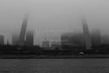 Horizontal The St Louis Arch under Heavy Fog black and white Photographs