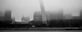 Panoramic The Gateway Arch Fades into the Fog black and white Photos