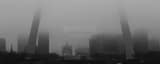 Panoramic The St Louis Arch under Heavy Fog black and white Photographs