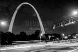 Horizontal The Gateway Arch from Pine and Memorial black and white Photos