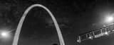 Panoramic The Gateway Arch from Pine and Memorial black and white Photos
