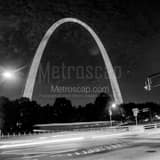 Square The Gateway Arch from Pine and Memorial black and white Photos