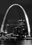Vertical The Gateway Arch at Night black and white Photos
