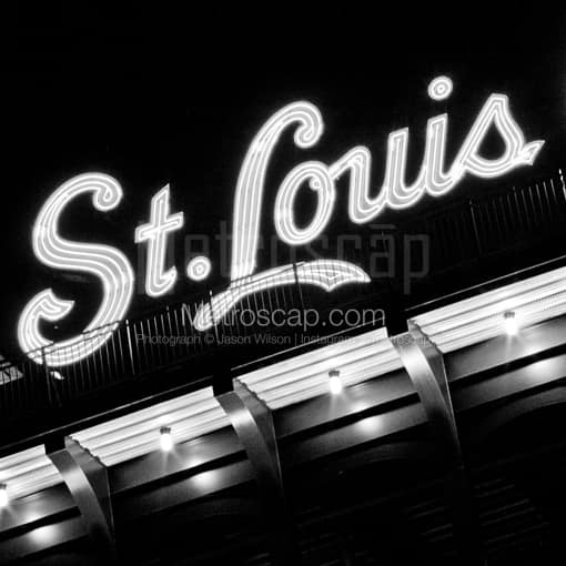 St Louis in Neon -- St Louis Black and White Photos