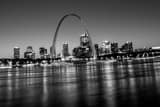 Horizontal The St Louis Skyline Along the Mighty Mississippi River Framed Photos