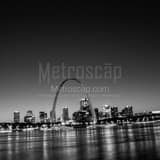 Square The St Louis Skyline Along the Mighty Mississippi River Framed Photos