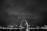Horizontal The St Louis Skyline at Night black and white Photos