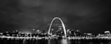 Panoramic The St Louis Skyline at Night black and white Photos