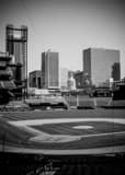Vertical The St Louis Skyline from Busch Stadium black and white Photos