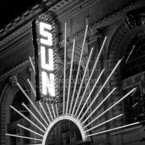The Sun Theater Sign -- St Louis Black and White Photos
