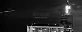 Panoramic The Top of the FIrst Farmers and Merchants Bank black and white Photography