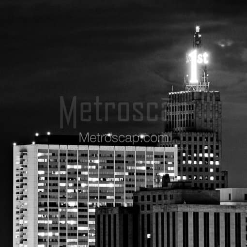 St Paul Black and White Photos of The Top of the FIrst Farmers and Merchants Bank The Top of the FIrst Farmers and Merchants Bank -- St Paul Black and White Photos