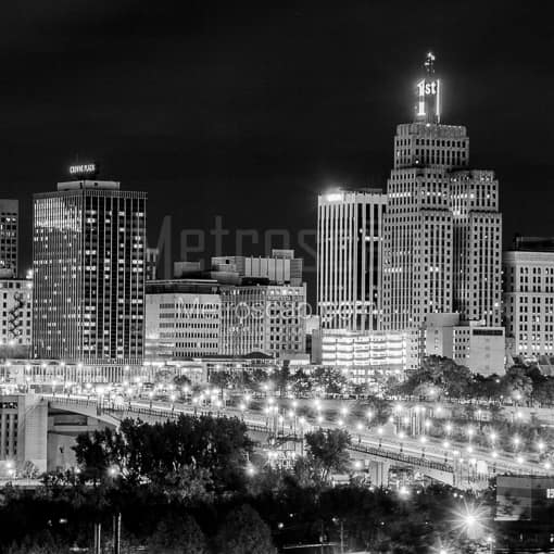 St Paul at Night -- St Paul Black and White Photography