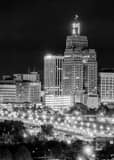 Vertical St Paul at Night black and white Photography