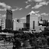 Square Downtown St. Paul black and white Photography