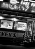 Vertical The Iconic Mickeys Dining Car black and white Photography