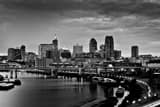 Horizontal The St Paul Skyline at Dusk black and white Photography
