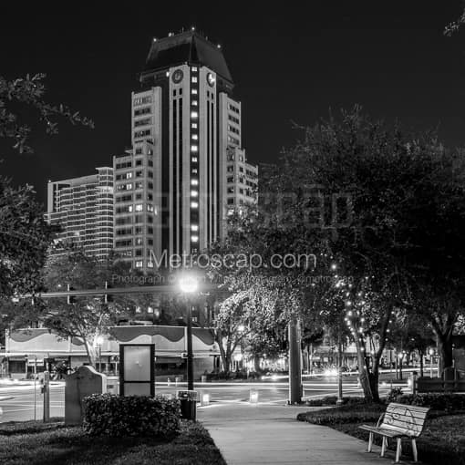 Progress Plaza from Williams Park -- St Petersburg Black and White Photos