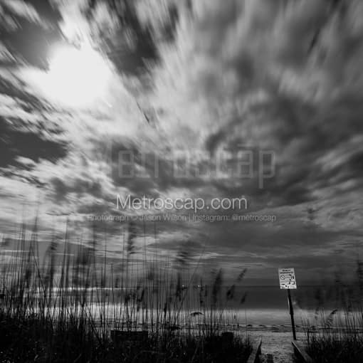 St Pete Beach at Night -- St Petersburg Black and White Photos