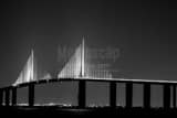 Horizontal A Wide Shot of the Sunshine Skyway Bridge black and white Photos