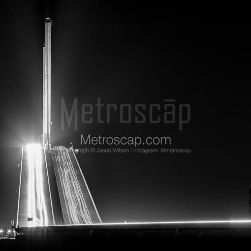 A Down-the-Line view of the Sunshine Skyway Bridge -- St Petersburg Black and White Photos