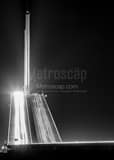 Vertical A Down-the-Line view of the Sunshine Skyway Bridge black and white Photos