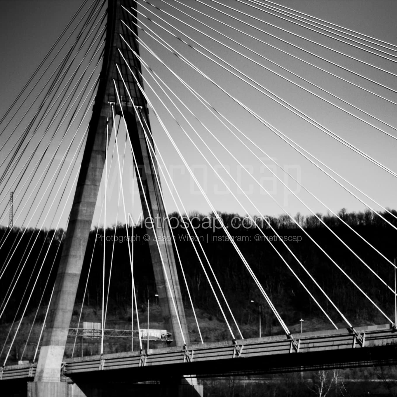 The Cable Stayed New Steubenville Bridge black and white Photos The Cable Stayed New Steubenville Bridge black and white Photos square crop