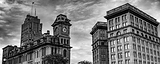 Panoramic Clinton Square black and white