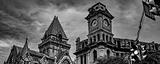 Panoramic Clinton Square black and white