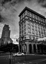 Vertical Hanover Square Genesee Street black and white